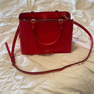Red Kate Spade Crossbody Satchel Purse